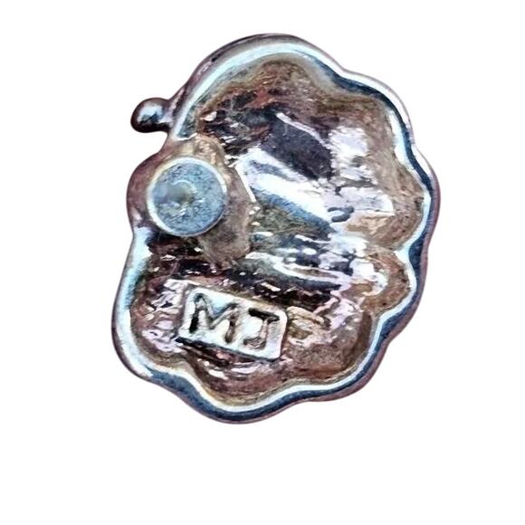 Pumpkin Autumn Harvest Silver Plated Brooch Pin Pendant Vintage MJ - Picture 5 of 6